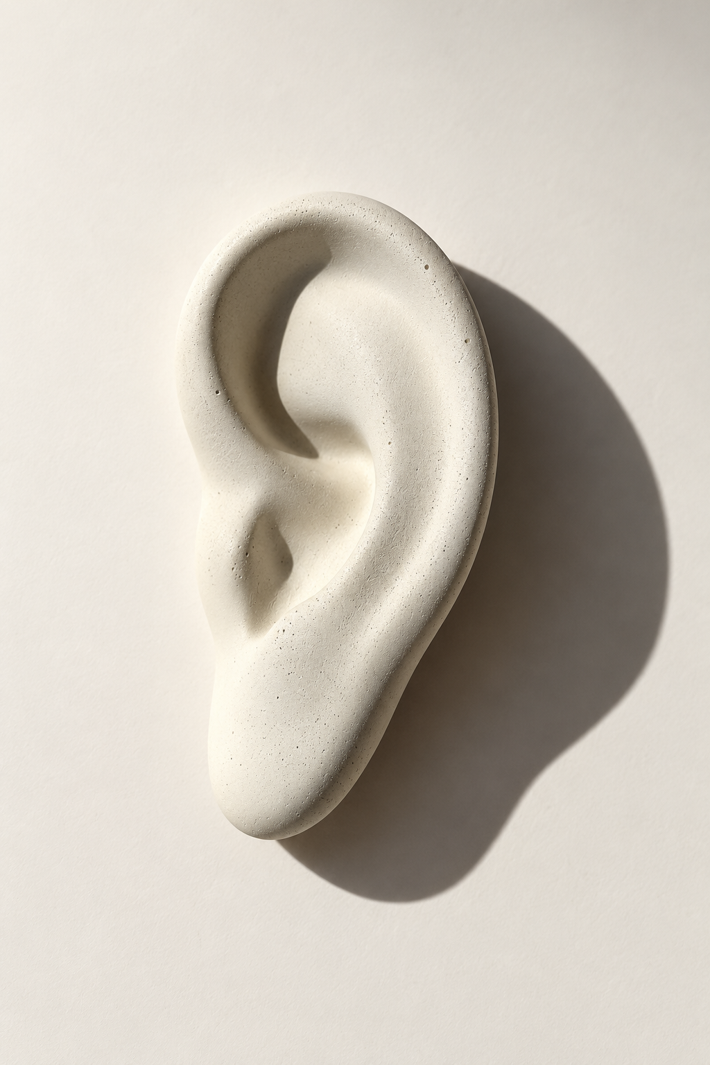 Colgador de pared de cemento con forma de oreja
